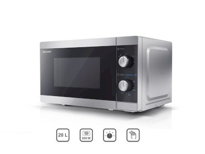 Mikrovalovna pečica Sharp MS01E-S (20 L, 800W, prostostoječa, srebrna)